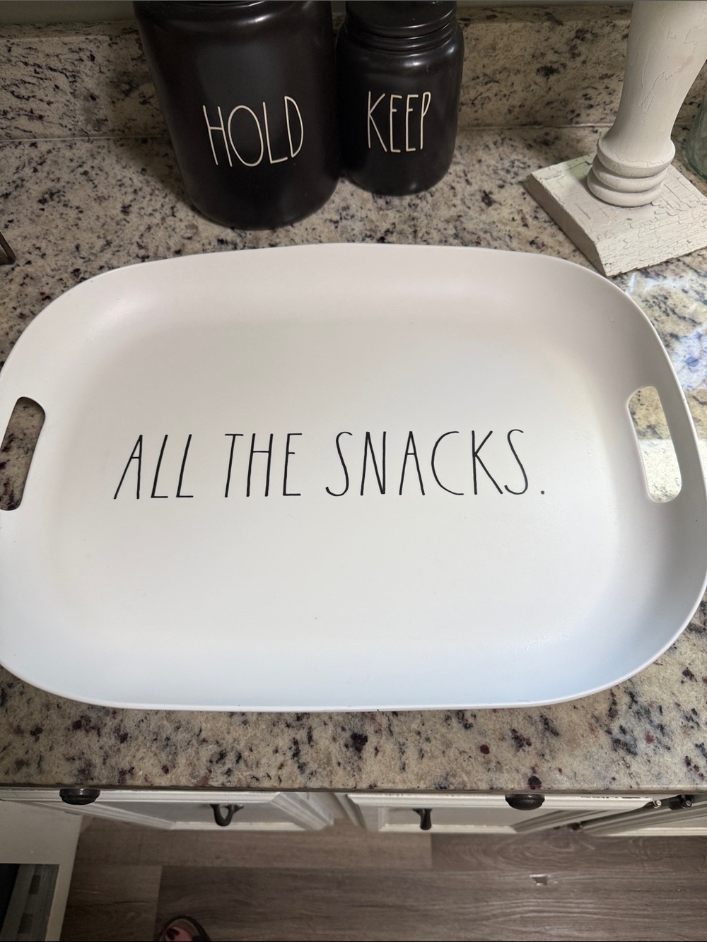 Rae Dunn White 'All The Snacks' Serving Tray - Home Kitchen